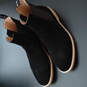 Black Suede Chelsea Boots, men's sz 9.5